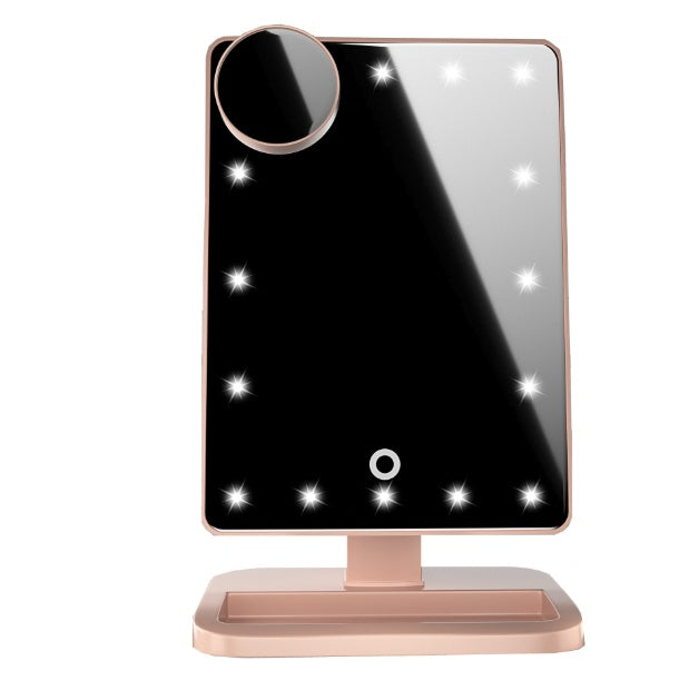 Miroir Maquillage LED Tactile – Bluetooth, 20 LED & Grossissement 10x