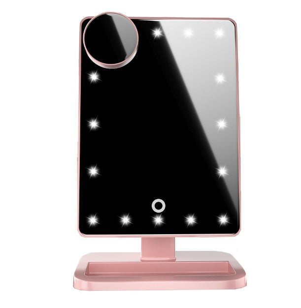 Miroir Maquillage LED Tactile – Bluetooth, 20 LED & Grossissement 10x