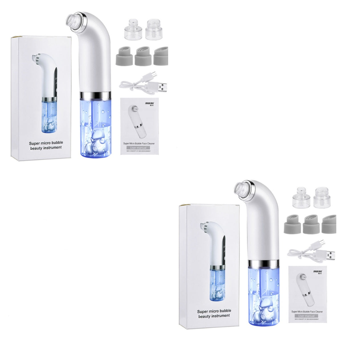 Aspirateur Points Noirs Visage – 5 Niveaux & 6 Têtes Interchangeables