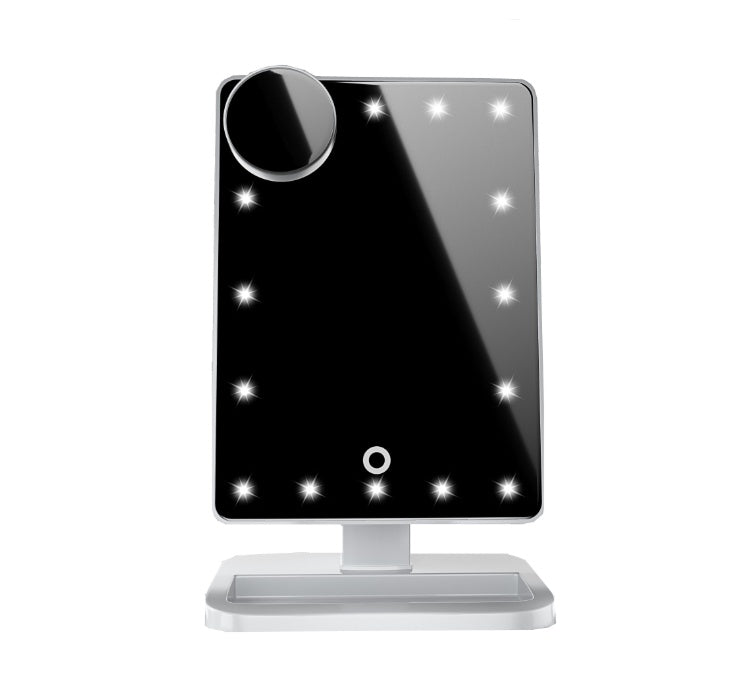 Miroir Maquillage LED Tactile – Bluetooth, 20 LED & Grossissement 10x