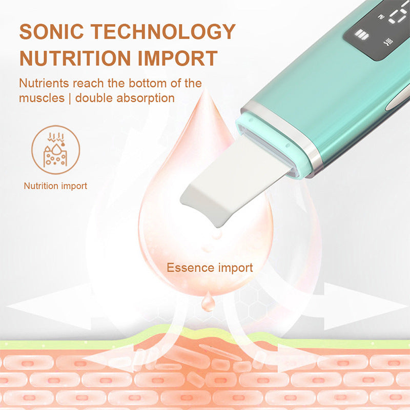 Appareil Nettoyant Facial Ultrasonique | Spatule Peeling & Anti-Points Noirs