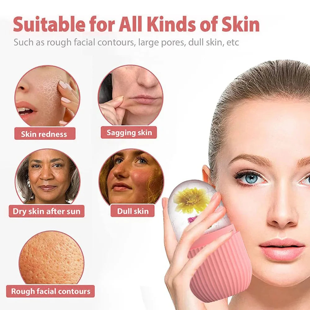 Ice Face Roller & Gua Sha Set For Facial Massage