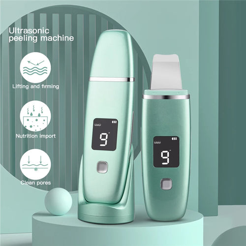 Appareil Nettoyant Facial Ultrasonique | Spatule Peeling & Anti-Points Noirs